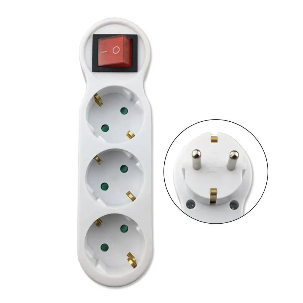 Евровилка 16 А для преобразования 1 в 3 варианта розетки стандарта ЕС адаптера