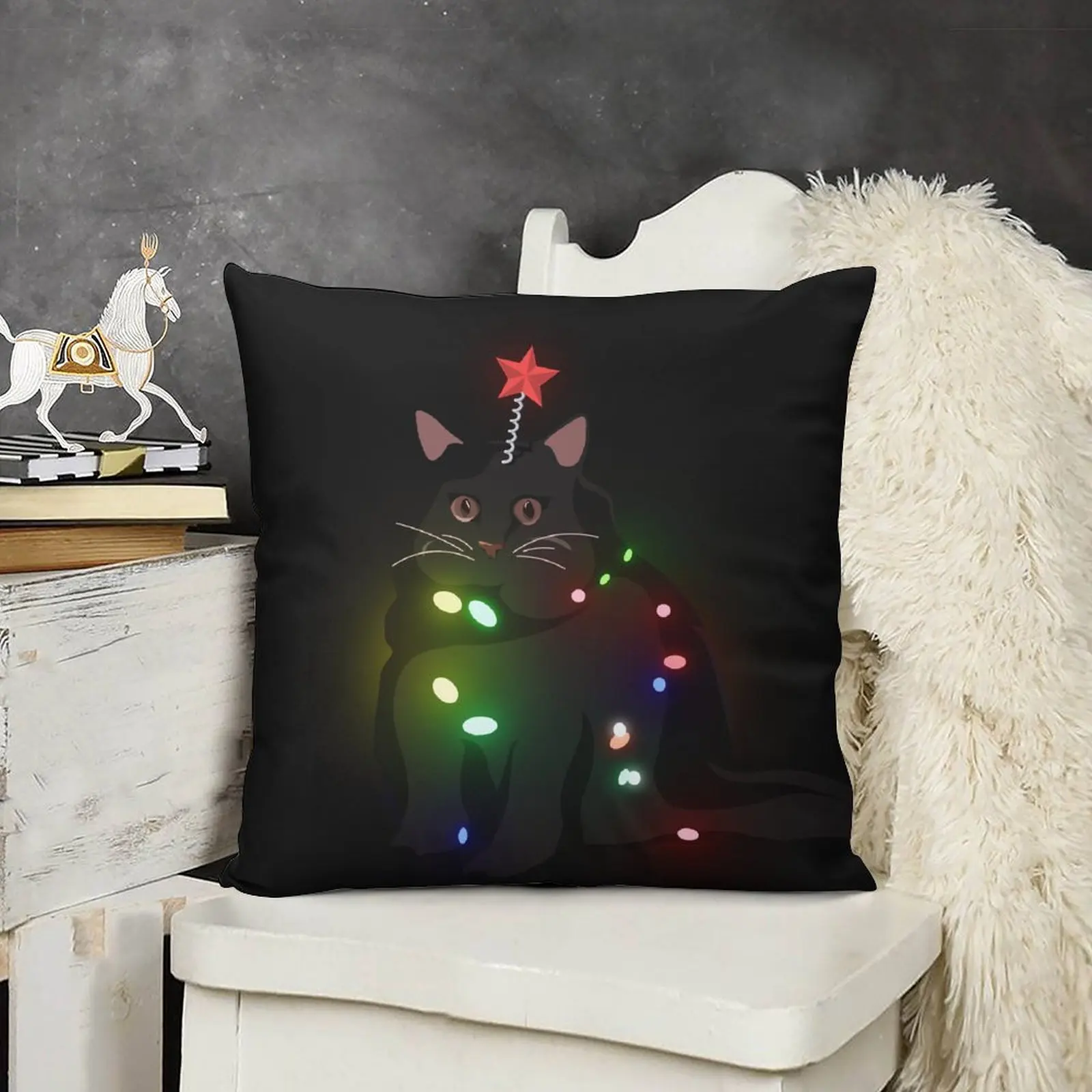 

Throw Pillow Covers Set of 2 Cushion Covers Home Decorative Soft Cushion Covers for Bed Living Room Lantern, Black Headdress