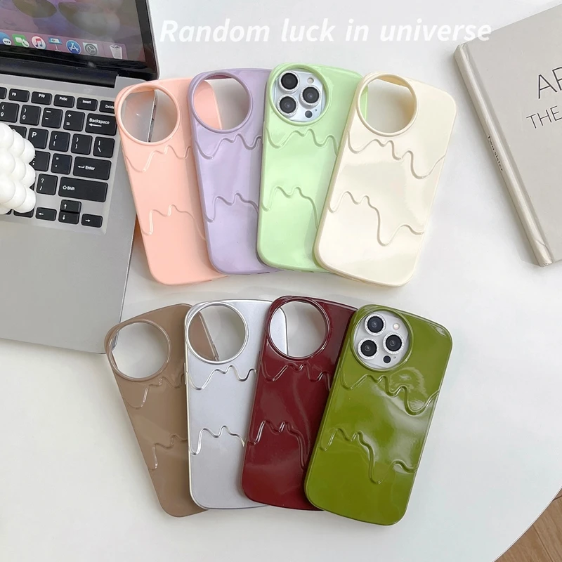 

Melted Cream wave Phone Case for iPhone 14 Plus 14 13 12 11 Pro Max 14 13 12 11 Cute Soft Silicon Back Cover