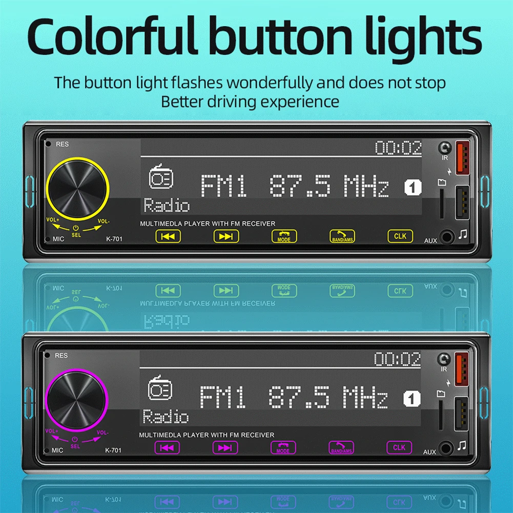 1DIN цифровой MP3-плеер USB AUX Bluetooth-совместимый FM-аудио 2 5-дюймовый сенсорный экран