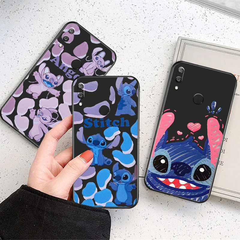 

Cute Baby Stitch Phone Case For Huawei Y9 Prime Y9 2019 Y9A Cover Shockproof Black Soft Cases Carcasa Back Funda Liquid Silicon