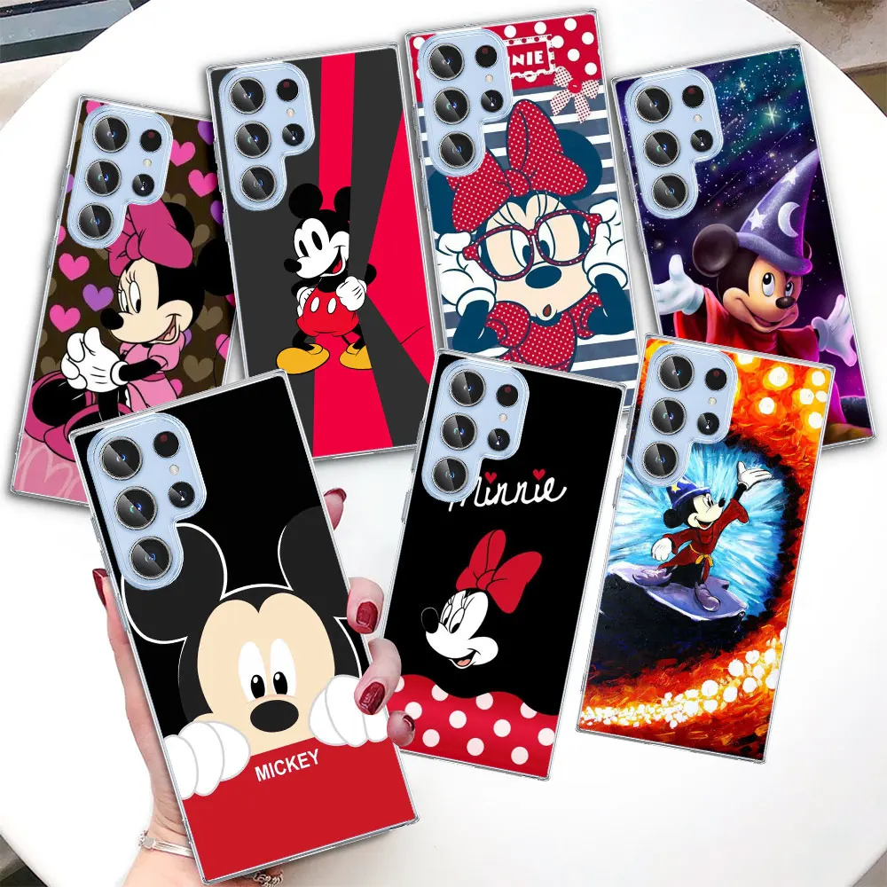 

Minnie Mickey for Samsung Galaxy S23 S22 Ultra S10e Case S21 S20 FE S10 5G S9 S8 Plus S7 Edge Clear Soft Phone Cover Cute Funda