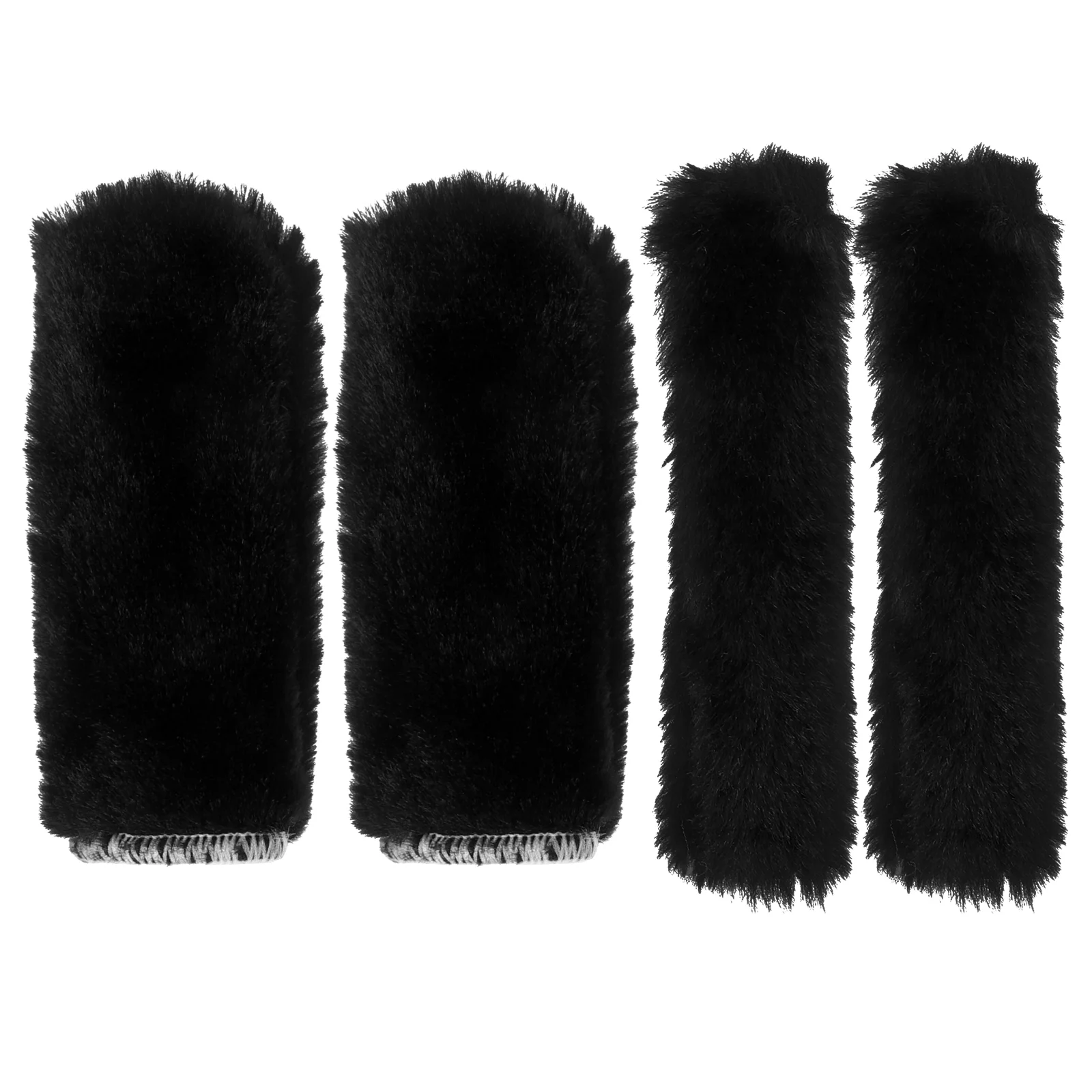 

1 Set of Bike Handlebar Plush Covers Brake Grips Warm Covers Nonskid Handlebar Grip Plush Wraps