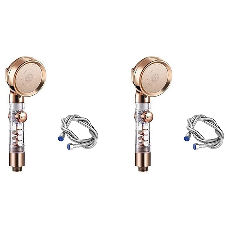 

2X High Pressure Rainfall Shower Head,Handheld Turbocharg Shower Head,Adjustable Switch Turbo Spa Shower,3 Jet Type
