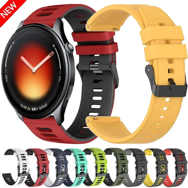 Фото Силиконовый ремешок 22/20 мм для Xiaomi Watch 5/S5, роскошный браслет для Realme Watch 5-S/OPPO Watch S-X3-X2, Garmin Forerunner 570 47 мм №2