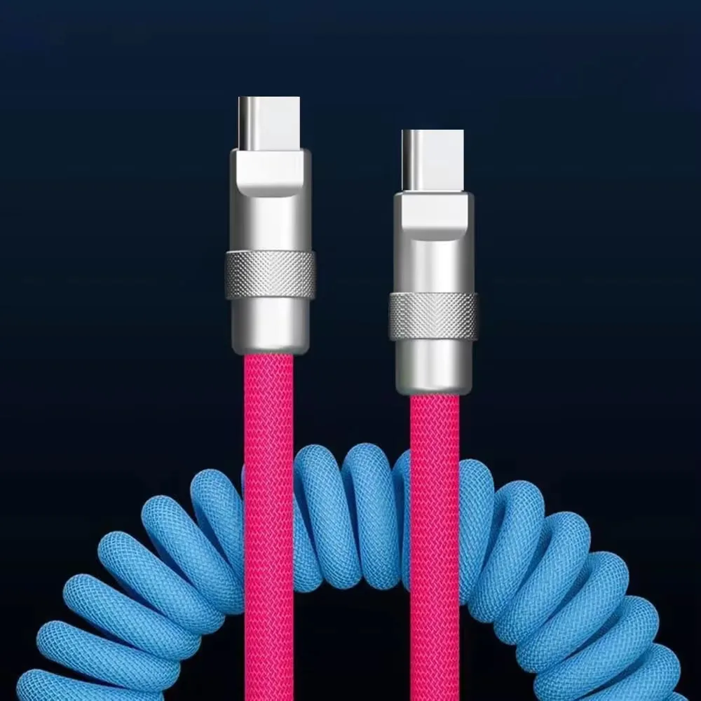 Фото Зарядный кабель PD Max 60 Вт USB Type C to Type C для автомобильного телефона 15 Pro Max, 6 А, телескопический кабель для быстрой зарядки для Samsung Xiaom №2
