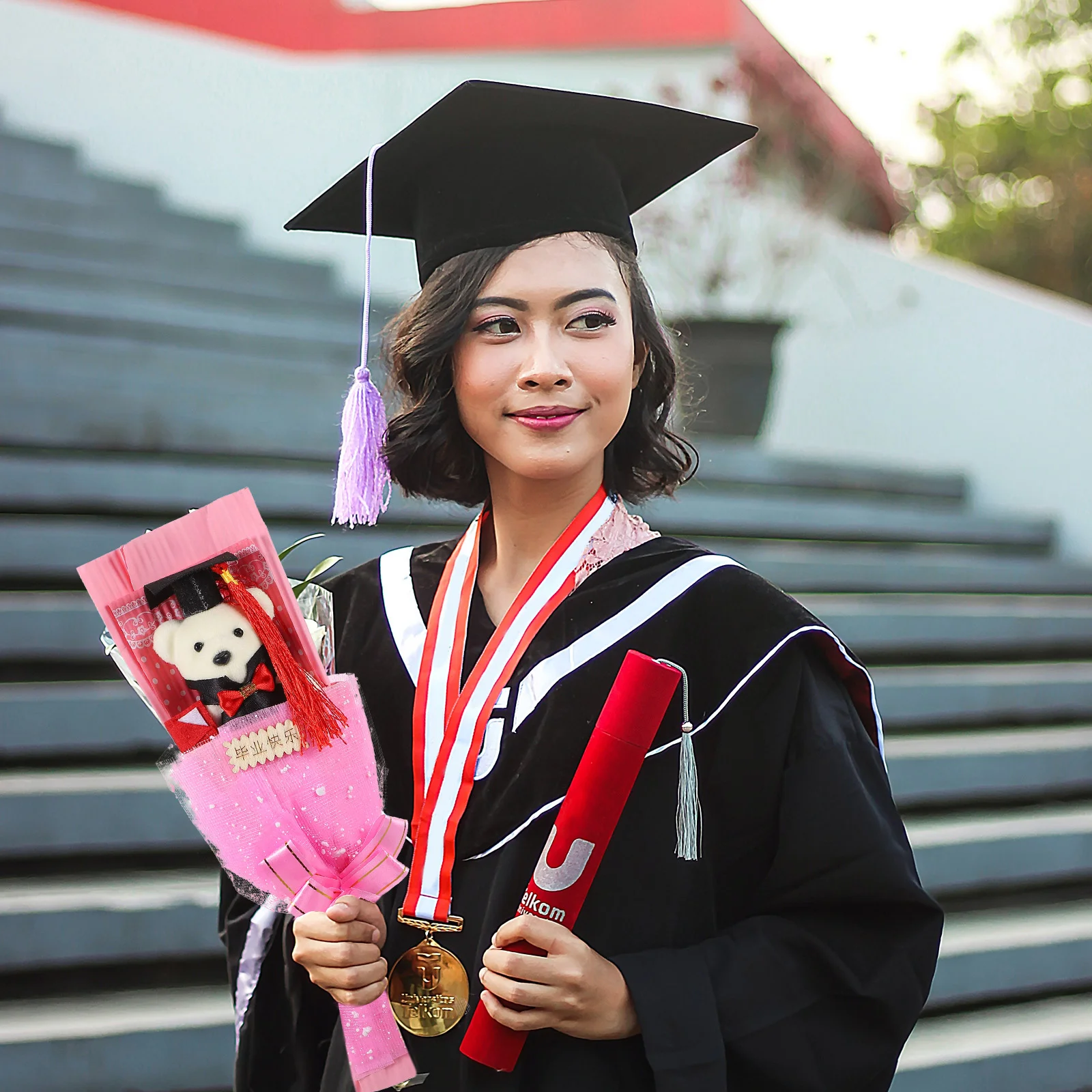

Graduation Bear Doll Bouquet Gift Bear Doll Exquisite DIY Bear Bouquet