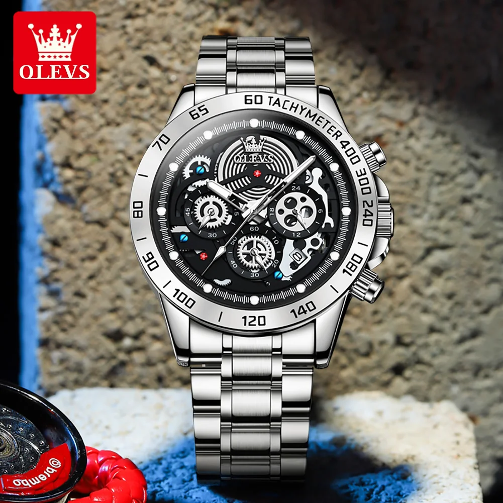 

2023 New OLEVS brand plate waterproof multi-functional sports men's watch men