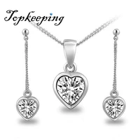 fashion earrings necklaces heart shaped two piece wedding party gift women