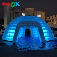 SayOK 8m Dia Inflatable Igloo Dome Tent Outdoor Inflatable Lighting Tent with Air Blower for Club Party Event Party Show