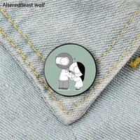 love bite pattern printed pin custom funny brooches shirt lapel bag cute badge cartoon enamel pins for lover girl friends