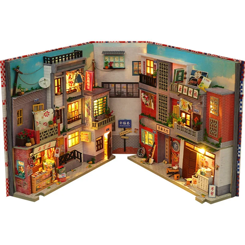 

Набор «сделай сам» для книжной полки, миниатюрный кукольный домик с мебелью, коробка для комнаты, перемычка времени, книжные принадлежности, Японский магазин, игрушки, детские подарки