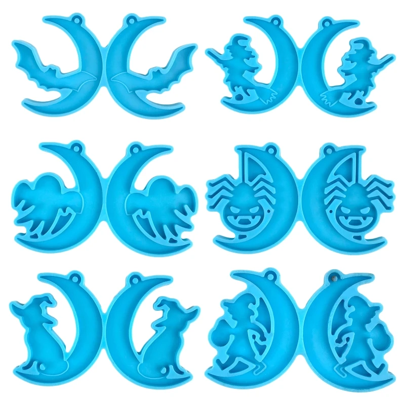 

1/6x Earring Pendant Resin Molds Moon Epoxy Mold Moon Casting Mold Jewelry