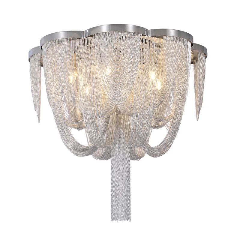 

Fashional Modern Aluminum Chain Light Chandelier Lustres Lamp Post Chain Lighting Hanging Lighting for Living room Foyer