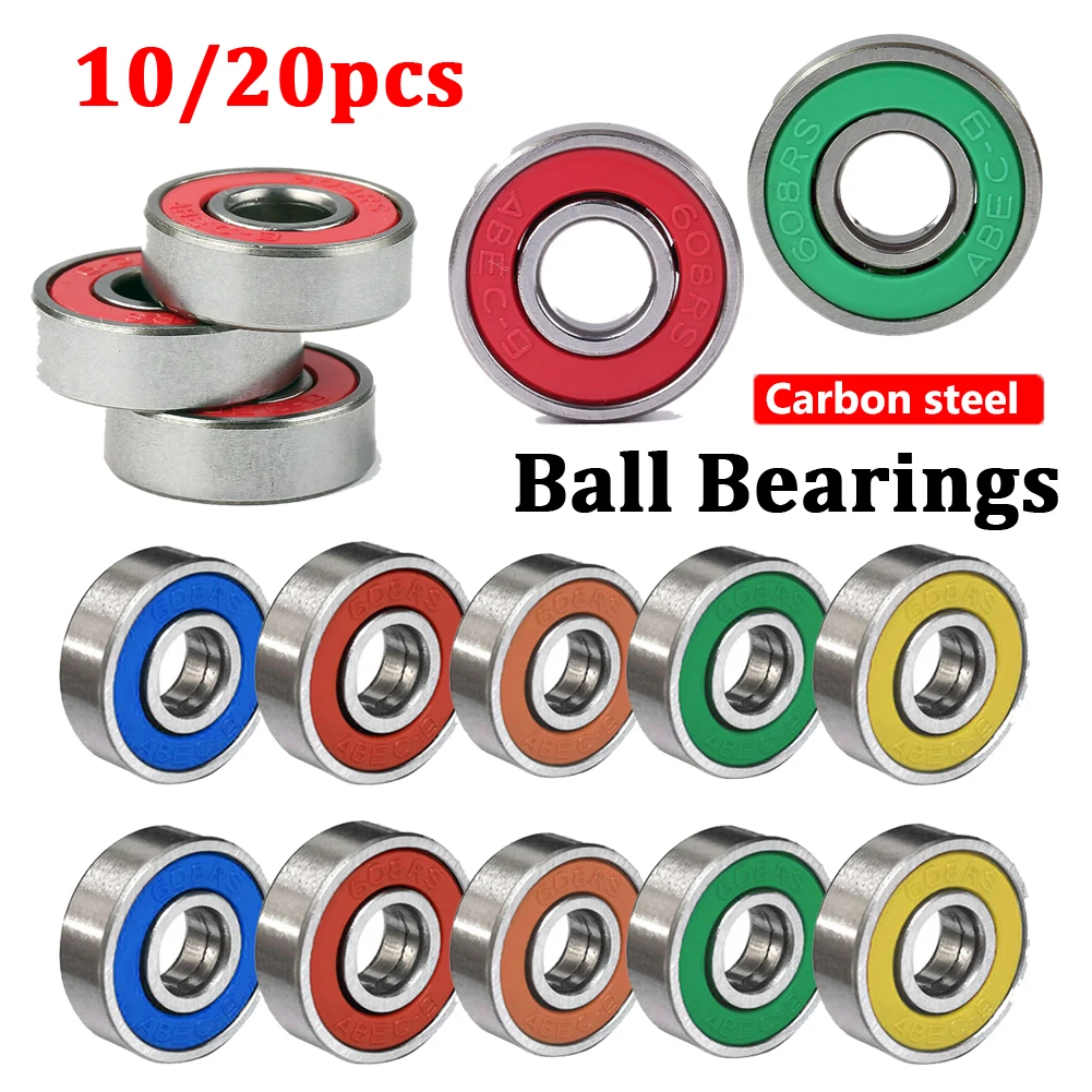 10/20pcs Ball Bearings 608RS&nbsp;ABEC-9 8x22x7mm Carbon Steel M