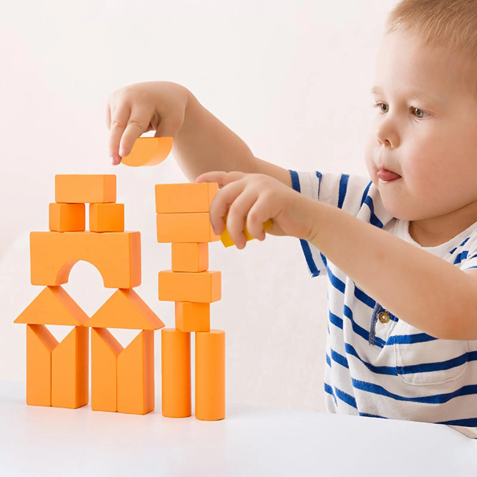 

18 деревянных строительных блоков, Обучающие игрушки, игрушки для детей дошкольного возраста