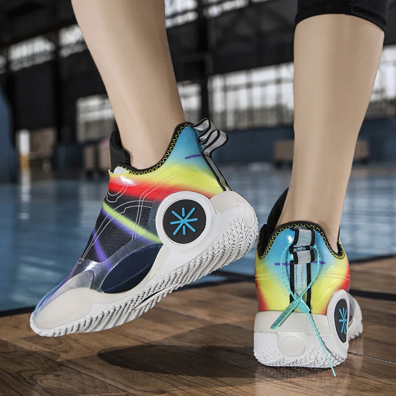 2022 Trend New Rainbow High Quality Basketball Shoes Men Women Fluorescent Platform Sports Shoes Unisex Luxury Designer Sneakers