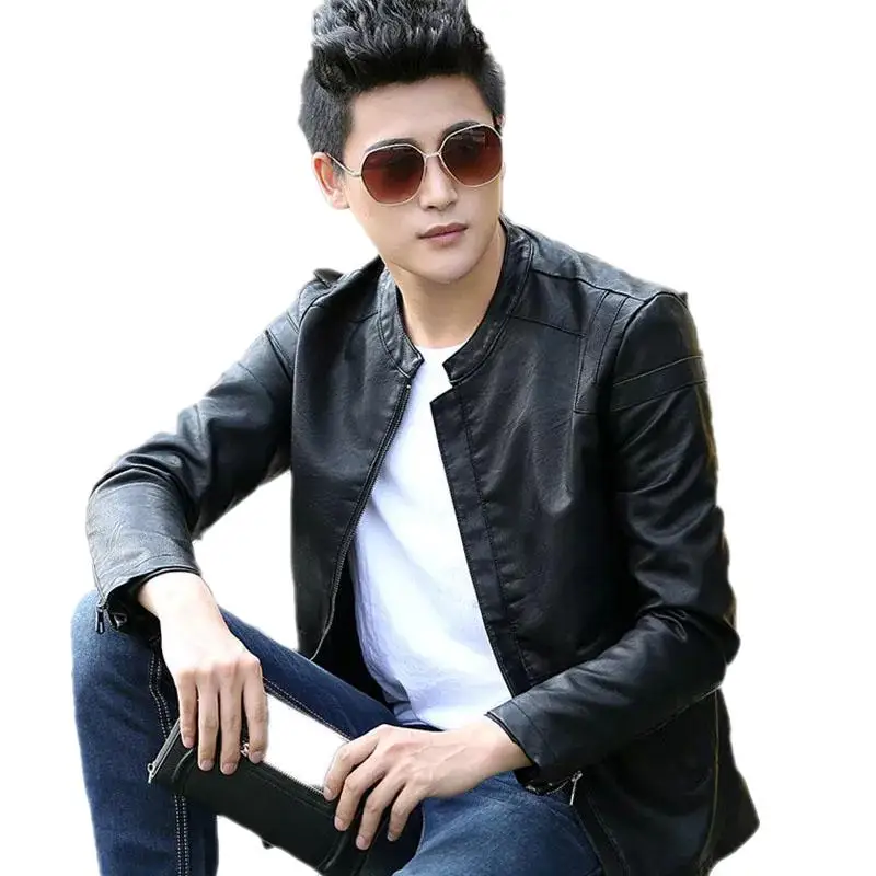 Korean Version Of The Trend Of Short Sections Of Spring Men's Jacket Biker Jacket Men's Casual Men's Zip Jacket 2022 New Slim Le