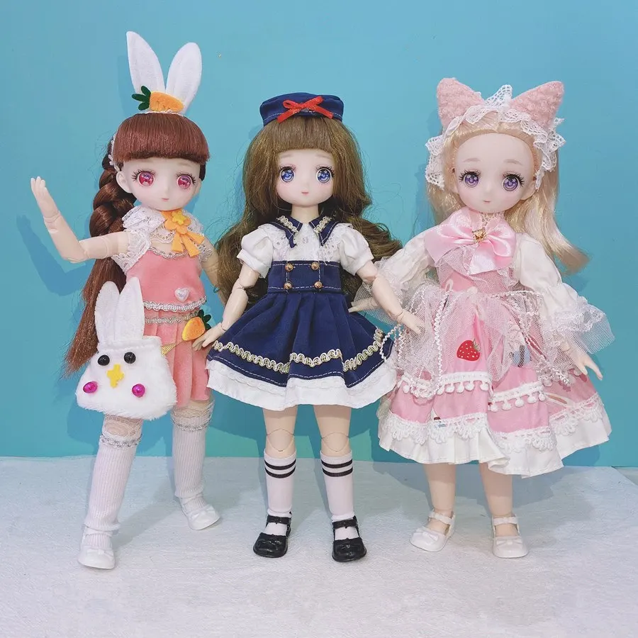 1/6 Bjd Аниме Кукла полный набор 28 см милый комикс лицо куклы игрушки с одеждой