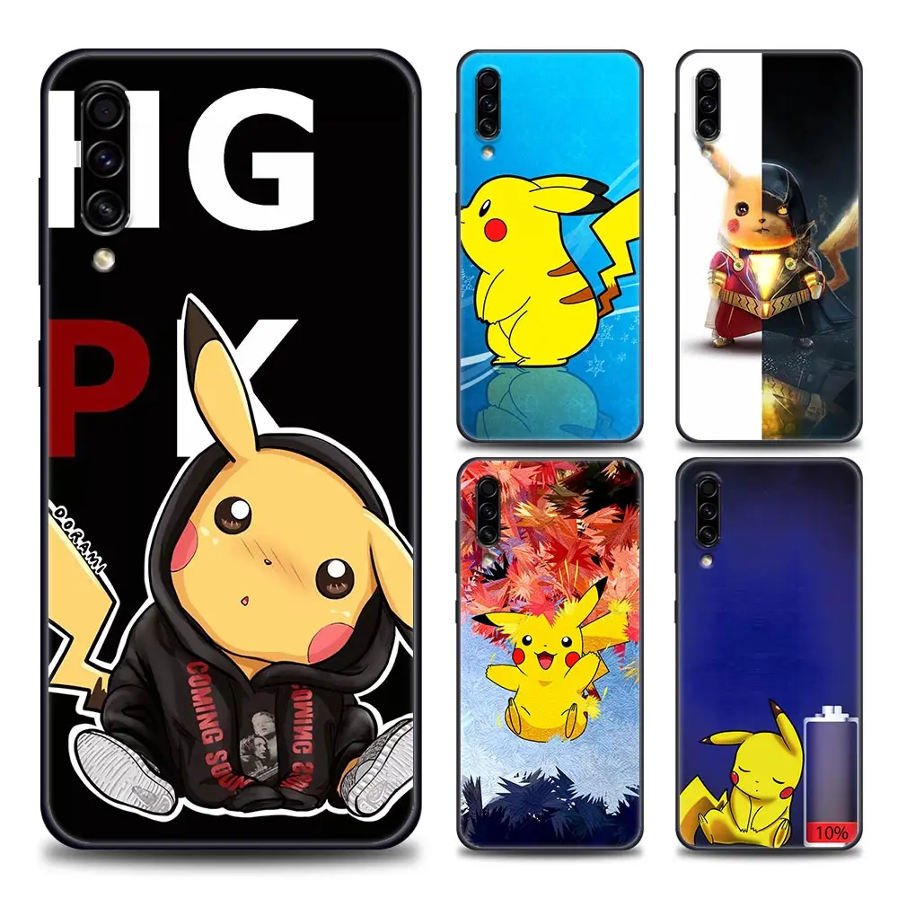 

Cute Pikachu Pokemon Phone Case for Samsung A10 A20 A30 A30s A40 A50 A60 A70 A80 A90 5G A7 A8 2018 Silicone Case Pikachu