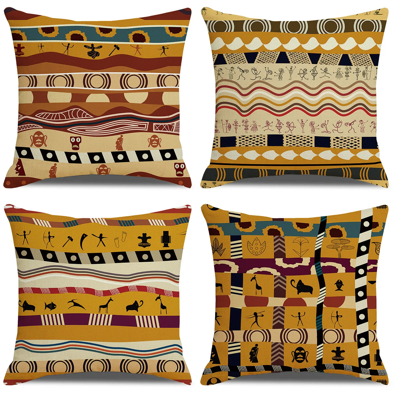 

African Ethnic Style Pillow Case Geometric Digital Printing Office Sofa Throw Pillow Cover Home Decoration Cushion Cover 45x45