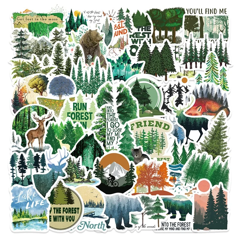 

10/30/50PCS Cute Animal Forest Sticker Aesthetic PVC Laptop Decoraction Scrapbooking Korean Stationery School Supplies for Kids