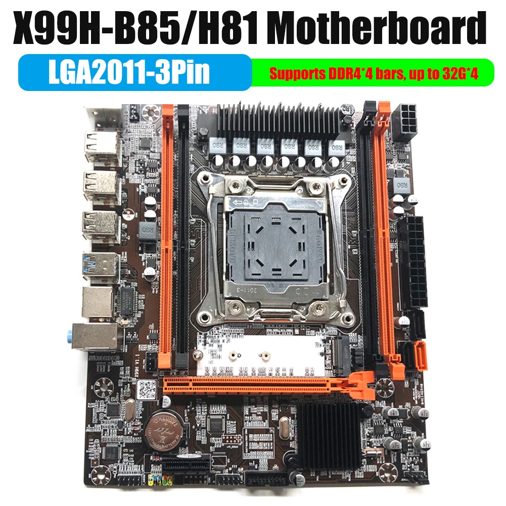 

X99H-B85/H81 Chip Four Channel DDR4 RAM Motherboard LGA2011-3Pin Module Board with USB3.0 SATA3.0 M.2 Ports for Desktop Computer