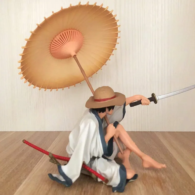 Один кусок фигурки GK кимоно Обезьяна D Луффи Аниме экшн 13 см ПВХ Модель соломенная