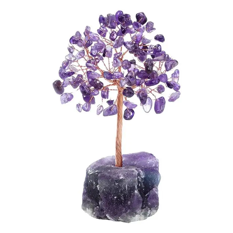 

Crystal Life Tree Good Luck Money Tree Amethyst Crystal Natural Crystal Stones Money Life Tree Figurines Feng Shui Tree Table