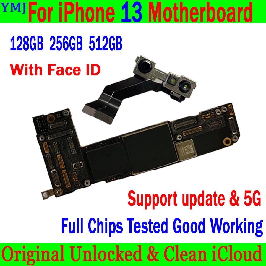 

Материнская плата No icloud для iPhone 13 с идентификатором лица, 100% оригинальная разблокированная Высококачественная логическая плата 128 ГБ/256 ГБ/...