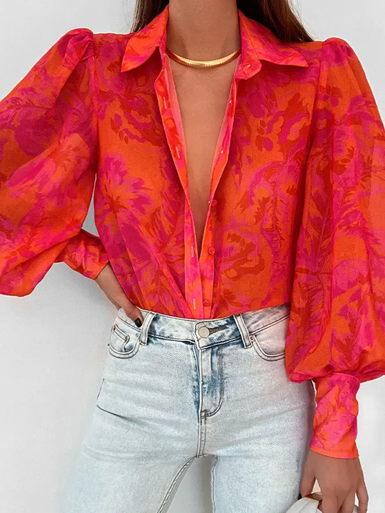 

Blouse Colors Elegant Women's Shirts Summer 2022 Street Fashion Sexy Print Tops