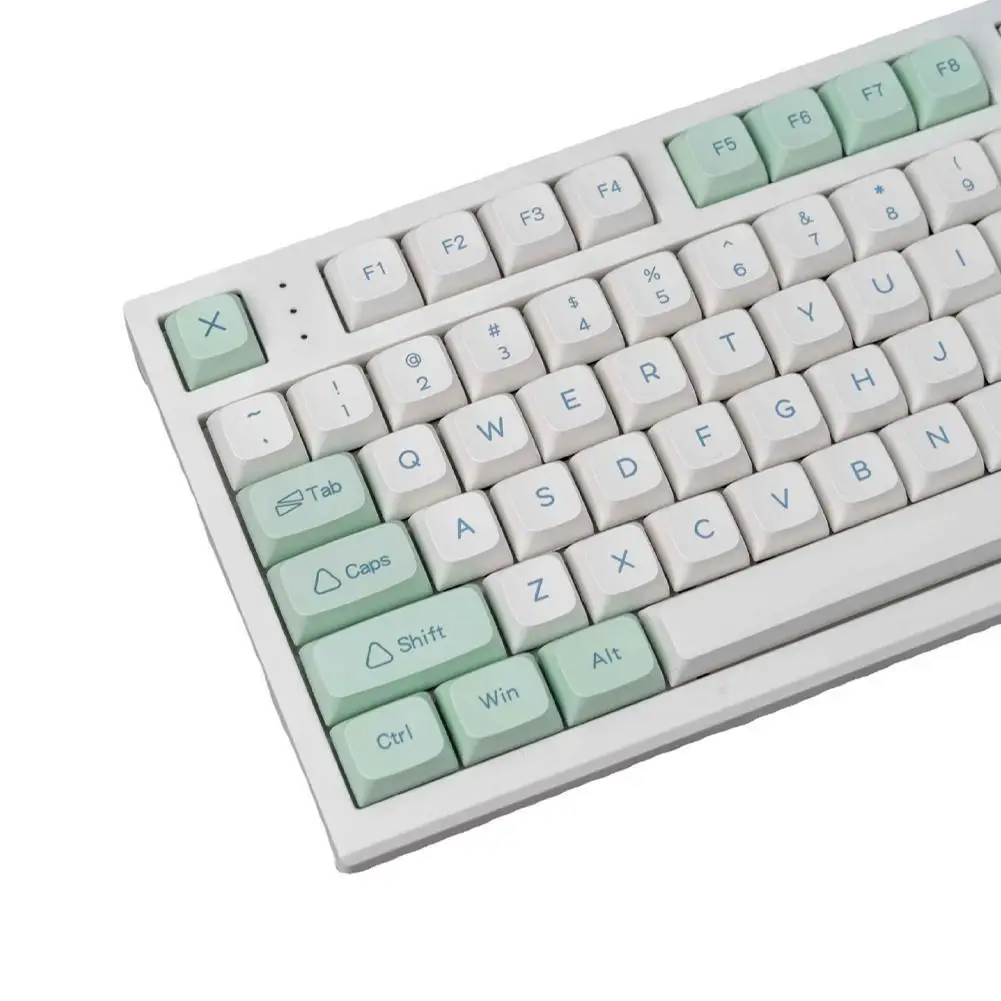 

XDA 133 Keys PBT Dye Sub Keycaps XDA Minimalist Green Ice Mint For Mx Switch Mechanical Keyboard 68 75 84 87 98 104 Layout