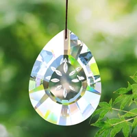 75mm clear crystal prism hanging rainbow chaser sun catcher chandelier lighting parts lamp pendant home yard decor