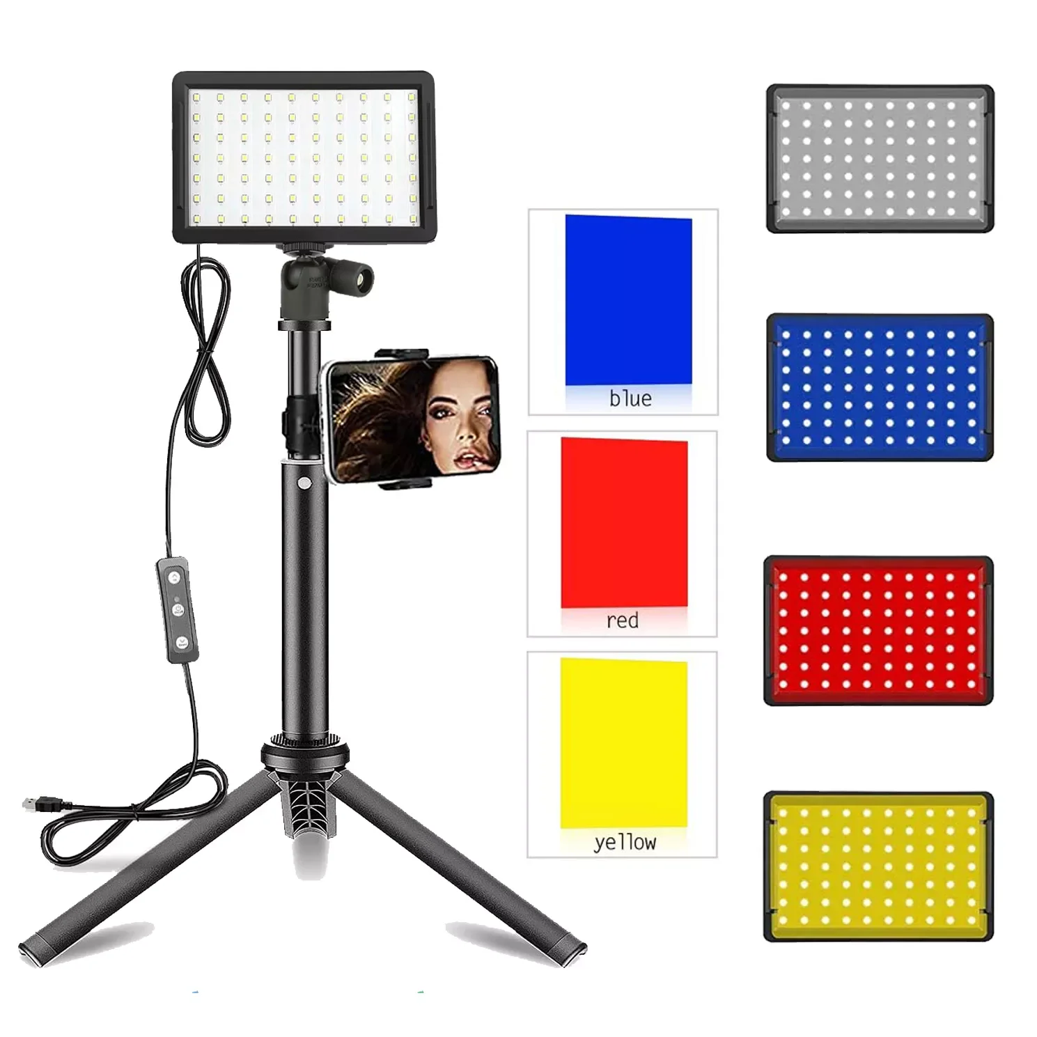 

LED Photography Video Light Panel Lighting Photo Studio Lamp Kit For Shoot Live Streaming Youbube With Tripod Stand RGB Filters