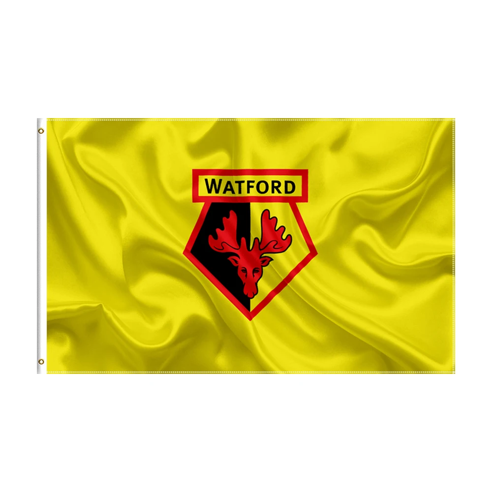 

3x5 Ft Watford Football Club Flag Polyester Printed Football Team Banner For Decor