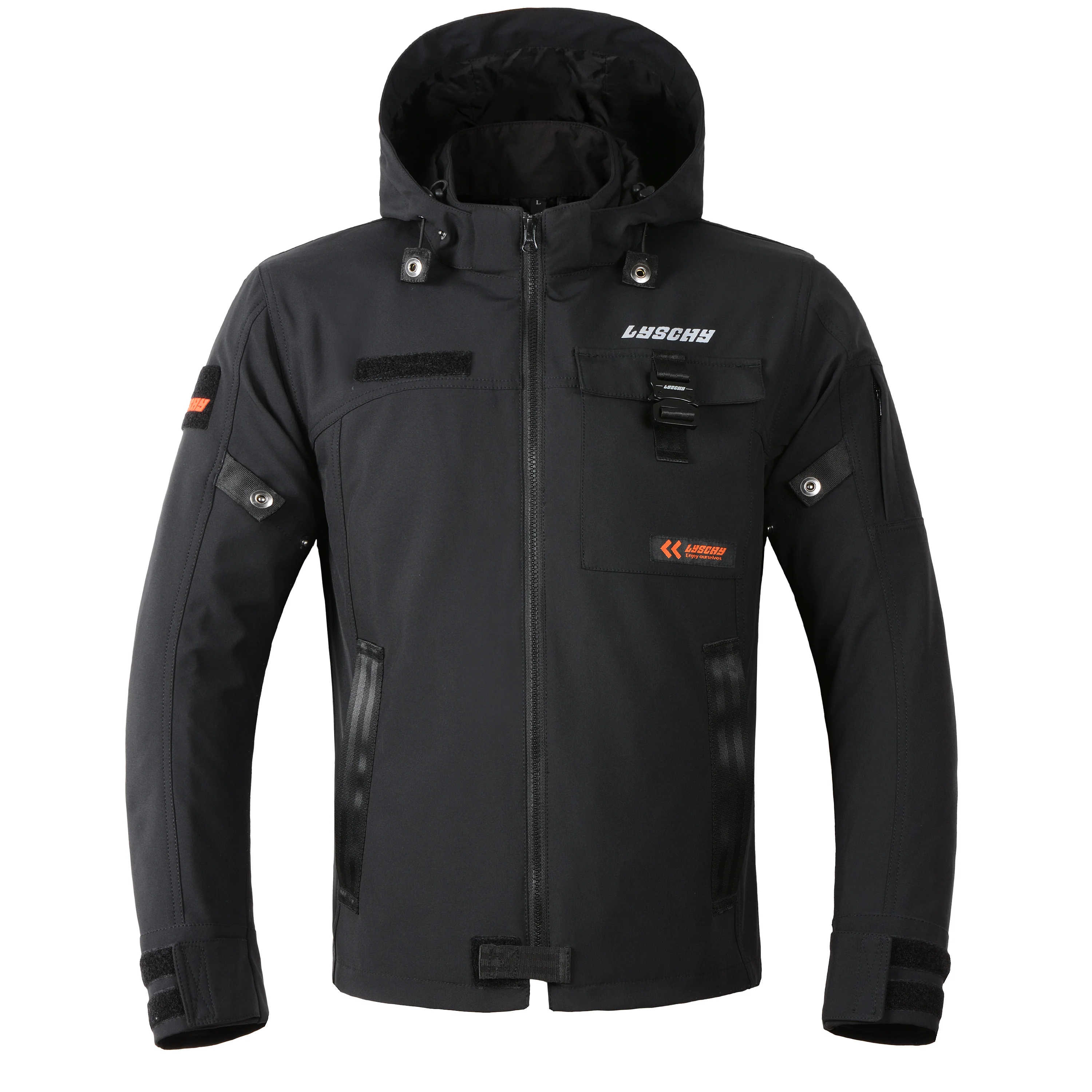 Летняя мотоциклетная куртка LYSCHY Мужская черная для езды на мотоцикле