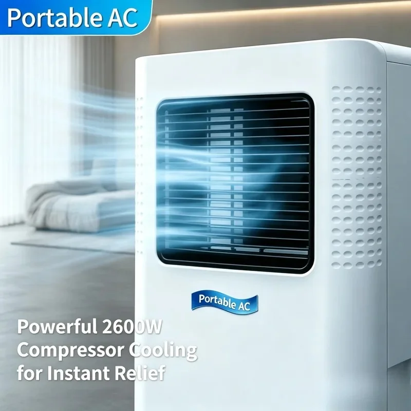 Фото Новый портативный мини-кондиционер 2026 года, 9000 BTU, с LED-дисплеем и пультом ДУ, для дома, офиса, автофургона, использования на улице №3