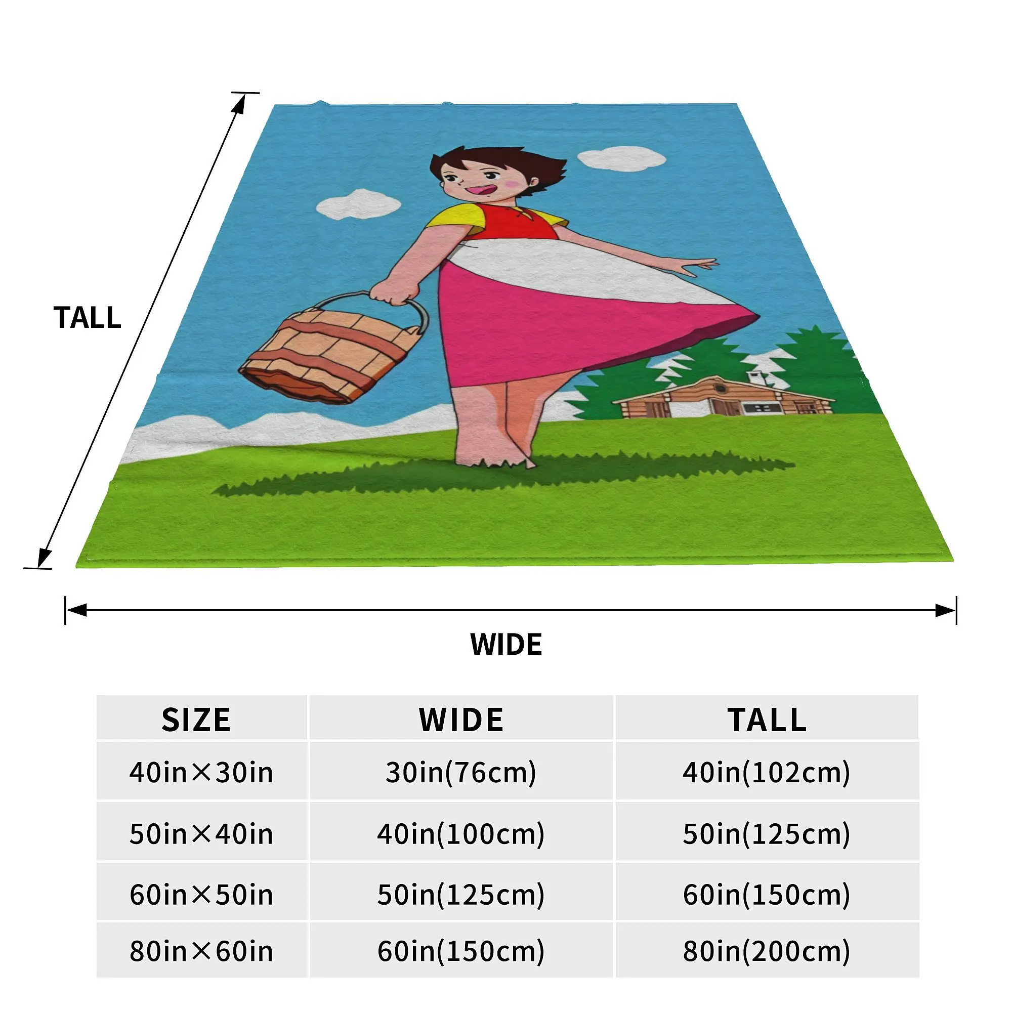 Heidi The Girl of Alps аниме бархатное одеяло мультяшное для дома и улицы супер теплое