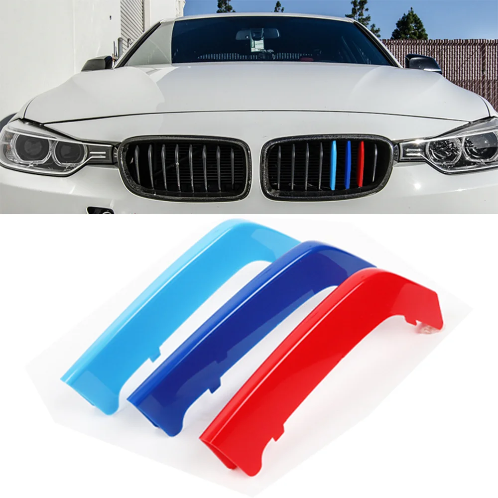

3 Colors Car Front Grille Trim Strips Cover for BMW 3 series F30 2013-2018 8rods sport Performance Adornment