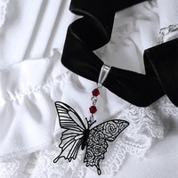 brand new black velvet choker gothic victorian black butterfly necklace fashion ladies glamour jewelry party favor