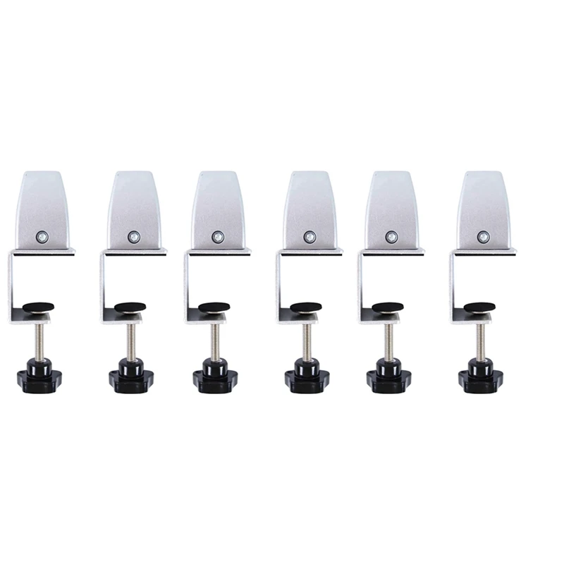 

6 Pcs Office Desk Divider Clamp Privacy Screen Clip Holder Bracket Screen Baffle Clamp Partition For Table Clamp -Silver