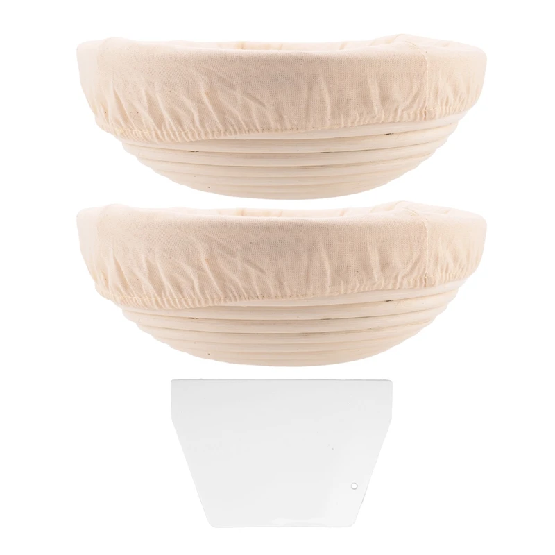 Круглый набор корзины для хлеба и корзина изоляции баннетонов с льняными