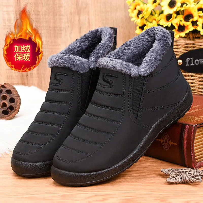 

Winter Boots Men Womens Shoes Warm Plus Velvet Ankle Boots Mens Middle-aged Dads Shoes Comfortable Casual Short Women Boots