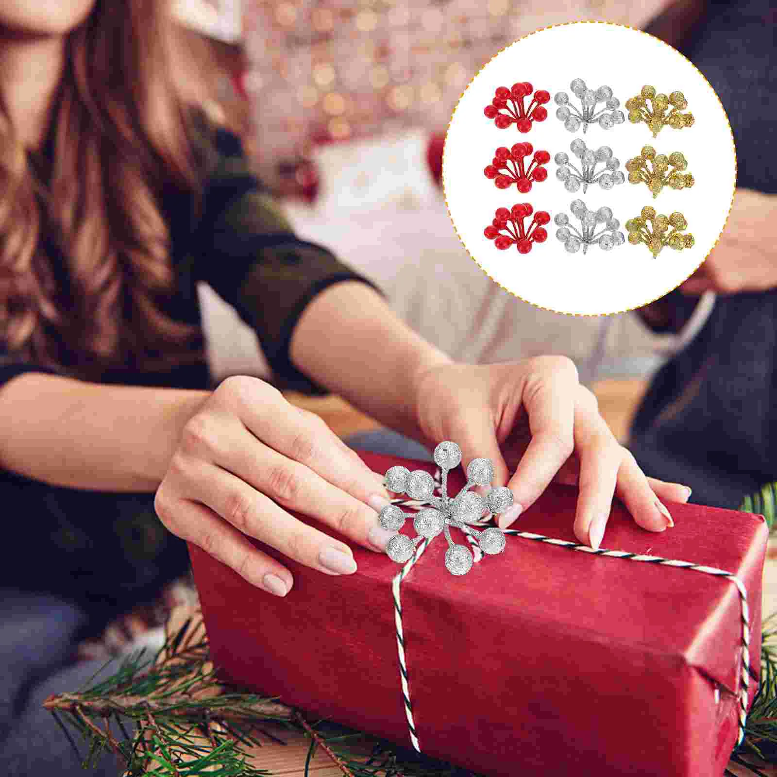 

24Pcs Artificial Fruits Branches Christmas Festival Holiday Ornaments Decoration