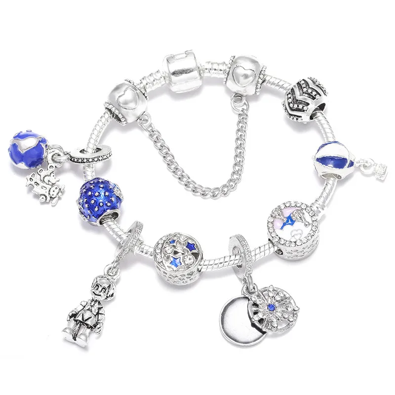 

Браслет Blue Earth Boy Подходит для Pandora DIY S925 Серебряные Бусины-цепочки оригинальные ювелирные изделия ручной работы аксессуары Оптовая продажа