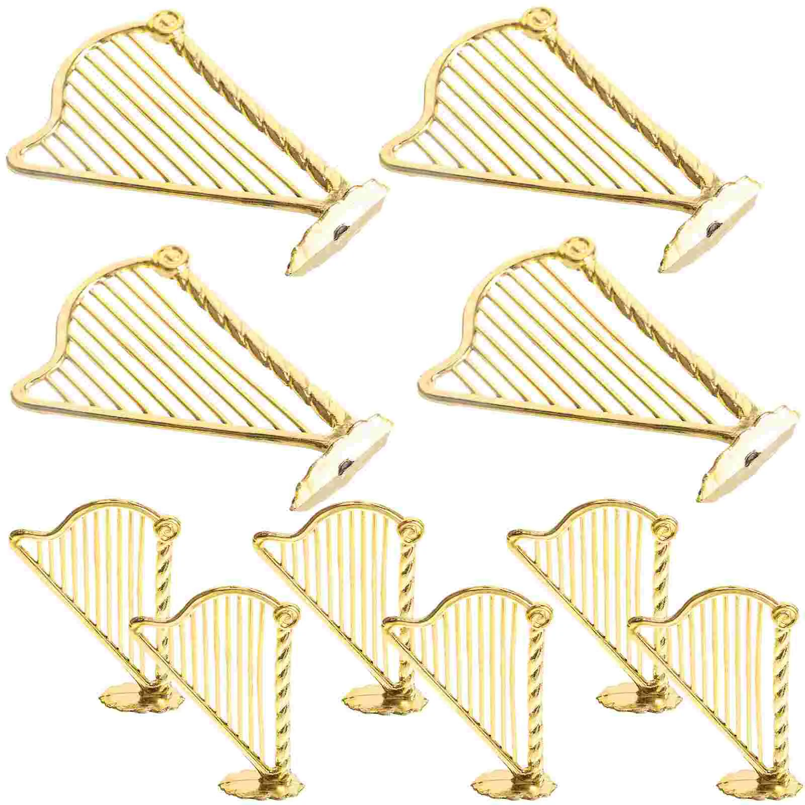 

10 Pcs Christmas Wreath Accessory Decor Miniature Harp Model Musical Instrument Ornaments