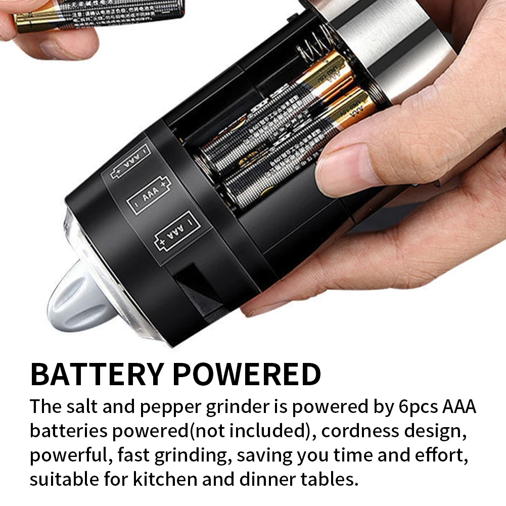 Портативная мясорубка для соли и перца с синим светом гравитационная