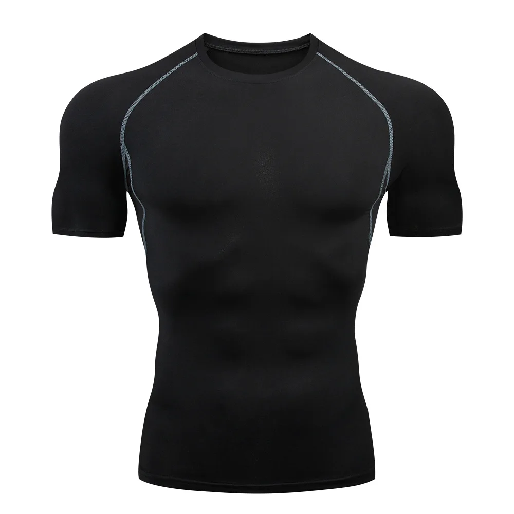 

Men's fitness short sleeve sports round neck T-shirt