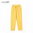 Брюки женские длинные с завышенной талией, повседневные брюки-карандаш, карамельные цвета, белые розовые, 2021, весна-лето