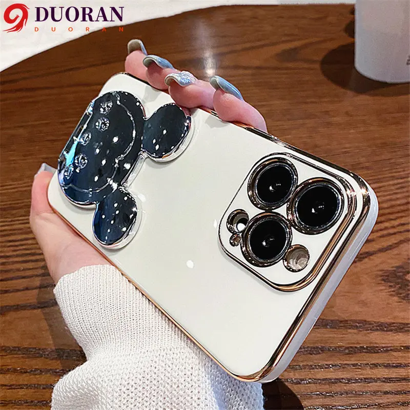 Telescopic Stand Holder Plating Phone Case For Samsung Galaxy S23 S22 Ultra S21 Plus S20 FE S10 Note 20 10 A13 A33 A53 A73 Cover